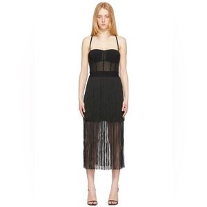 Herve Leger corset Bustier Fringe Dress